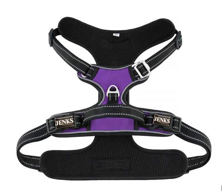 JENKS No Pull Dog Harness Large Step in Reflective Dog Harness with Front Clip and Easy Control Handle for Training Walking Running Small, Medium, Large Dogs