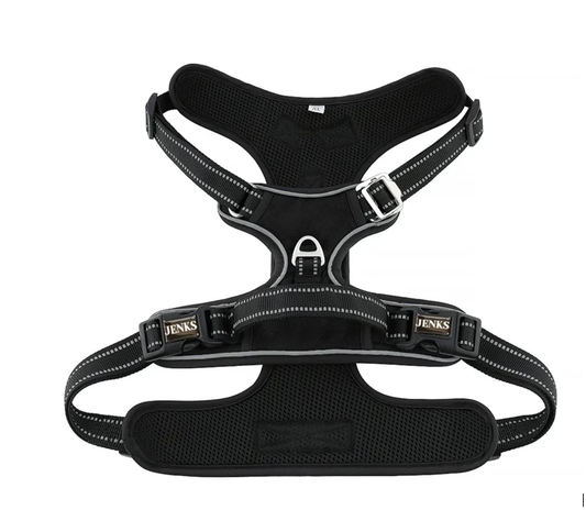 JENKS No Pull Dog Harness Large Step in Reflective Dog Harness with Front Clip and Easy Control Handle for Training Walking Running Small, Medium, Large Dogs