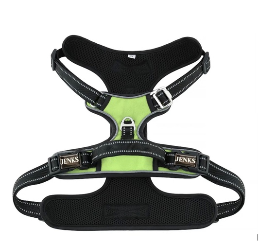 JENKS No Pull Dog Harness Large Step in Reflective Dog Harness with Front Clip and Easy Control Handle for Training Walking Running Small, Medium, Large, XL Dogs