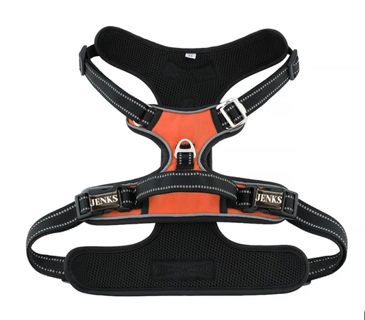 JENKS No Pull Dog Harness Large Step in Reflective Dog Harness with Front Clip and Easy Control Handle for Training Walking Running Small, Medium, Large Dogs