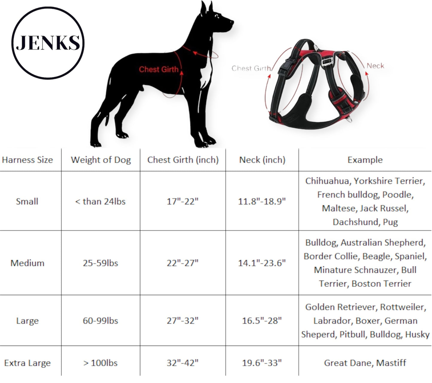 JENKS No Pull Dog Harness Large Step in Reflective Dog Harness with Front Clip and Easy Control Handle for Training Walking Running Small, Medium, Large Dogs